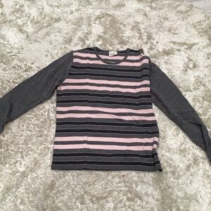 Del-mod wool blend Striped Pink and Gray sweater top